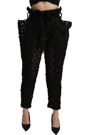 Dolce & Gabbana Kanten taps toelopende broek met hoge taille