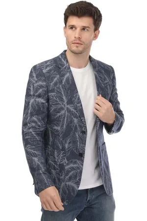 Ted Baker Postoj Slim Katoenen Linnen Bedrukte Jas voor heren in