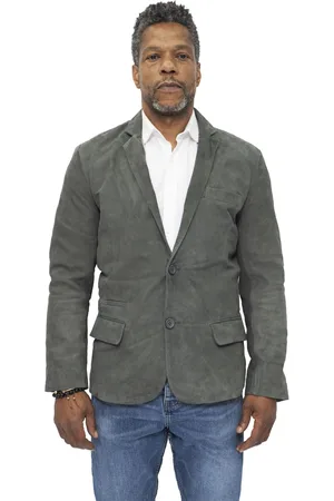 Infinity Heren slanke geit suède Italiaanse blazer jas-Alexandria
