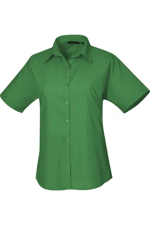 Premier Popeline blouse met korte mouwen / Gewoon werkoverhemd