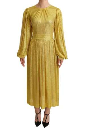 Dolce & Gabbana Prachtige Crystal Mesh Geplooide Maxi-jurk