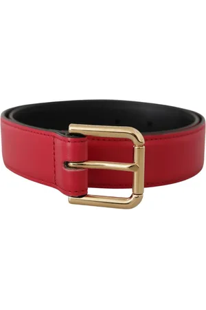 Dolce & Gabbana Authentiek Logo Gegraveerde Lederen Riem