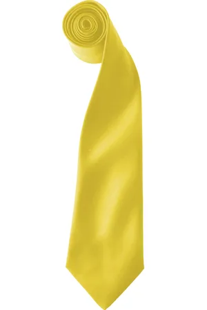 Premier Kleuren Heren Satin Clip Tie (Pakket van 2) (Zonnebloem)