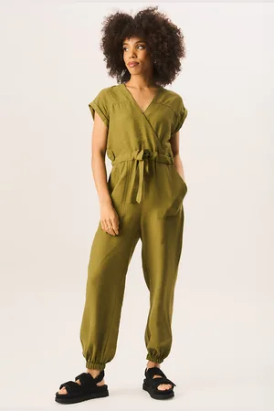 Gini London Playsuit met strikdetail en zakdetail in de taille