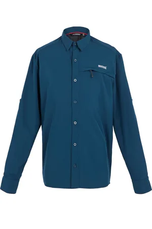 Regatta Geruit heren reishirt met lange mouwen (Maanlicht Denim)