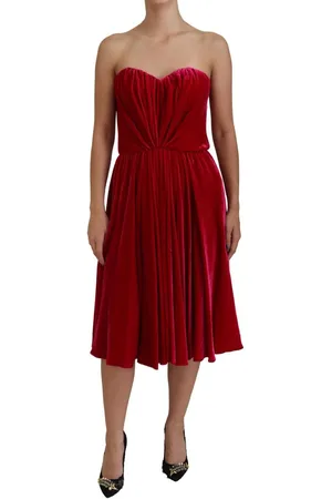 Dolce & Gabbana Viscose Stretch Strapless A-lijn Jurk