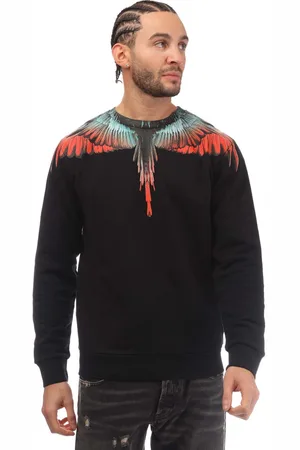 MARCELO BURLON Heren Icon Wings Regular Crewneck Sweatshirt in oranje