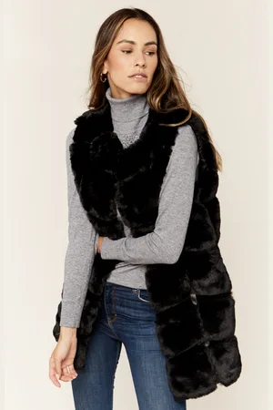 Gini London Box-cut giletjack van imitatiebont