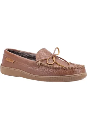 Hush Puppies Heren Ace Leren Slippers (Tan)