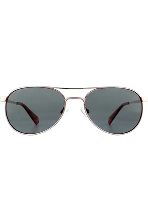 Polaroid Aviator dames zilveren roodgrijze gepolariseerde zonnebril