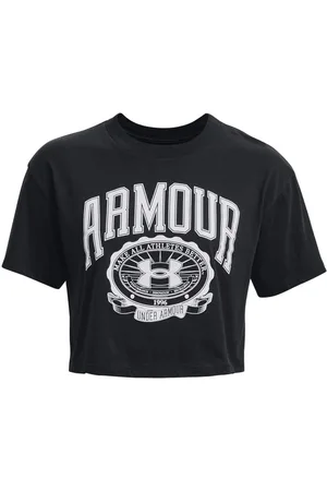 Under Armour Dames-T-shirt UA Collegiate Crop Korte Mouw in