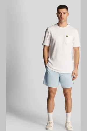 Lyle & Scott Lichtblauwe zwemshort met merklogo van