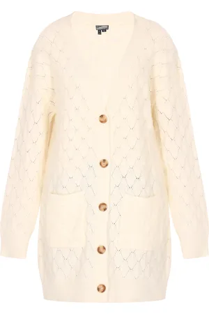 Dreimaster Vest Dames wol wit melange