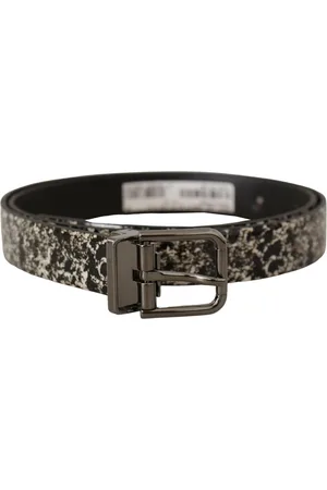 Dolce & Gabbana Lederen Grijze Logoriem Met Marmerprint