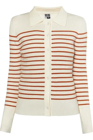 Dreimaster Vest Dames Wol Wit Oranje