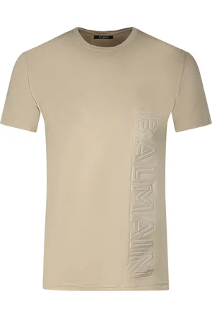 Balmain Brand Embossed Logo Sand T-Shirt