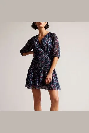 Ted Baker Dames Casadee Smock Panel Wrap Mini Dress in