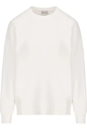 Moncler Gedetailleerd logo op de achterkant van het witte sweatshirt