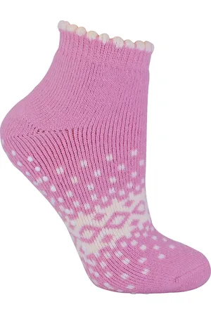 Sock Snob Thermische laag uitgesneden wollen antislip pantoffelsokken voor dames