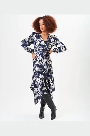 Gini London Assymetrische midi-jurk met zoomomslag