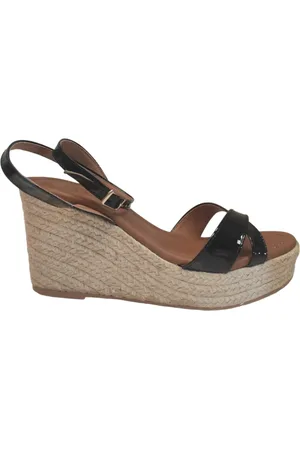 Belang Damen Keilsandale mit Espart und Lackleder