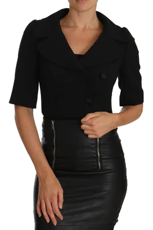 Dolce & Gabbana Getailleerde Wollen Cropped Jas
