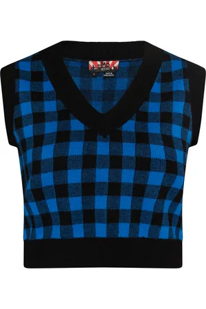 myMo Gebreide trui Dames Zwart-Blauw