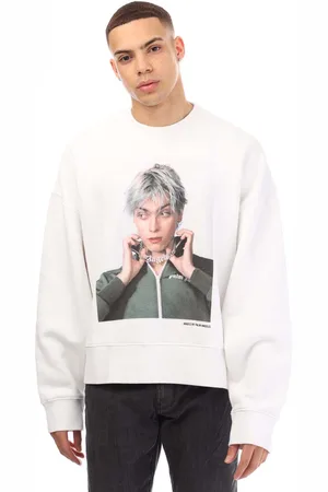 Palm Angels Heren SIMS X PALM Crewneck Sweatshirt in Witgroen