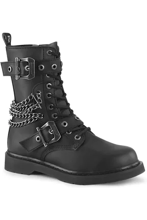 Demonia Bolt 250 zwarte veganistische leren halfhoge laarzen