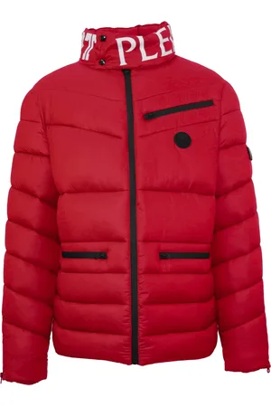 Philipp Plein Padded Bold Logo Red Jacket