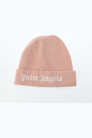 Palm Angels Accessoires Junior Knit Logo Beanie in wit