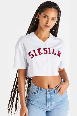 SikSilk Dames Baseball Cropped Jersey in