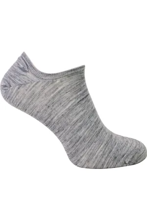 Steven 1 Paar Heren Merino Wol Onzichtbare Sokken - Warme Footsies Sokken - Lichtgrijs