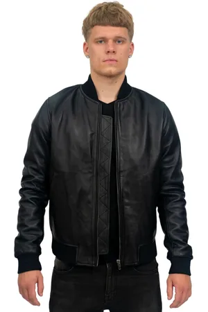 Infinity Heren retro varsity leren bomberjack-Pretoria