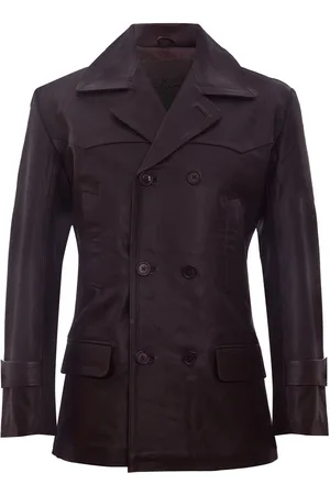 Infinity Cow Hide Dr Who Naval German Pea Coat leren jas
