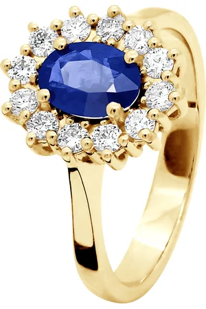 Diadema Luifel ring SAPPHIRE 1 Ct Diamonds 0,36 Cts Yellow Gold 18k