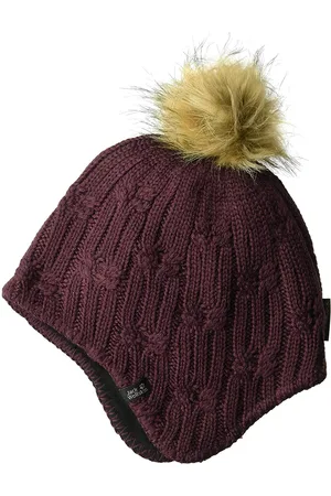 Jack Wolfskin Stormlock Braid Womens Burgudy Beanie