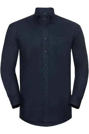 Russell Athletic Russell Collection Heren Oxford Formeel Overhemd Met Lange Mouwen (Heldere marine)