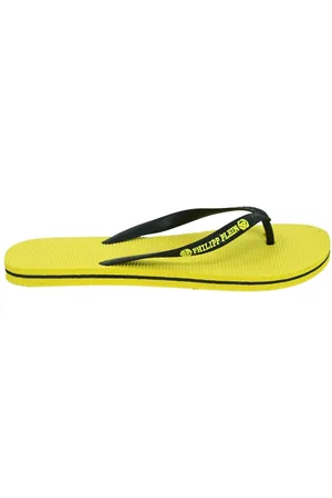 Philipp Plein Merklogo gele slippers
