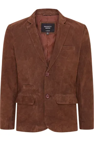Infinity Heren Slim Geitensuède Italiaanse Blazer Jas-Somero