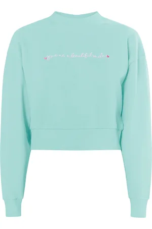 myMo Cropped sweatshirt Dames aqua