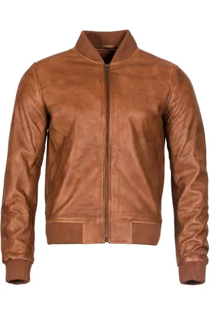 Infinity Heren retro varsity leren bomberjack-Pretoria