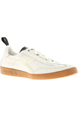 Diadora Unisex Premium lederen bovenkant veter omhoog Retro Fashion Trainer met verweerde afwerking
