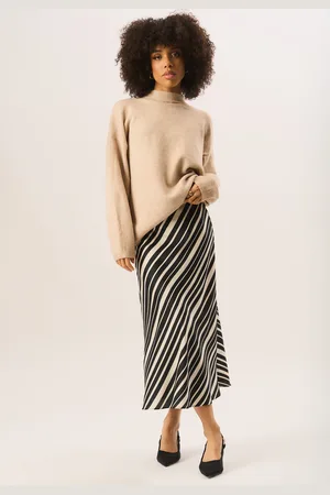 Gini London Bias gestreepte asymmetrische rok