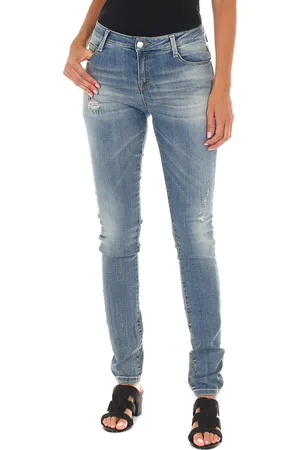 Met Lange denim broek versleten en gescheurd effect 10DB50305 vrouw