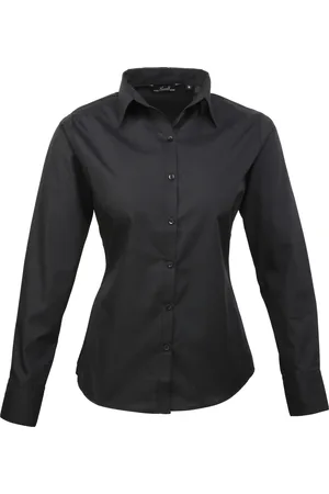 Premier Dames/Dames Popeline Blouse met Lange Mouwen