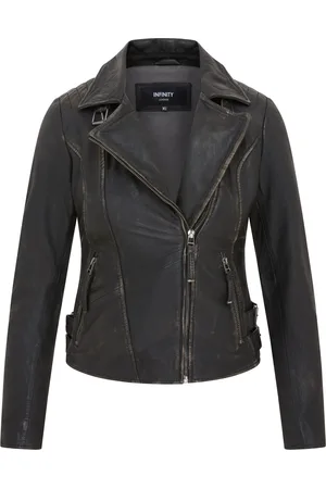 Infinity Zwart leren Brando bikerjack voor dames - Finnsnes