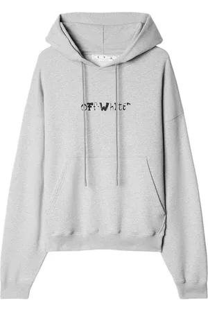 OFF-WHITE Face Design Skate Fit Grauer Kapuzenpullover