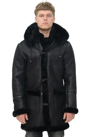Infinity Heren winter schapenvacht capuchon duffelcoat-Helsinki