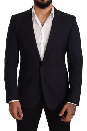 Dolce & Gabbana Verfijnde marineblauwe wol Slim Fit Blazer